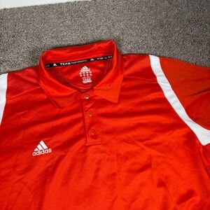 Adidas Team Performance Polo Shirt Men's XL Orange ClimaCool Athletic Golf